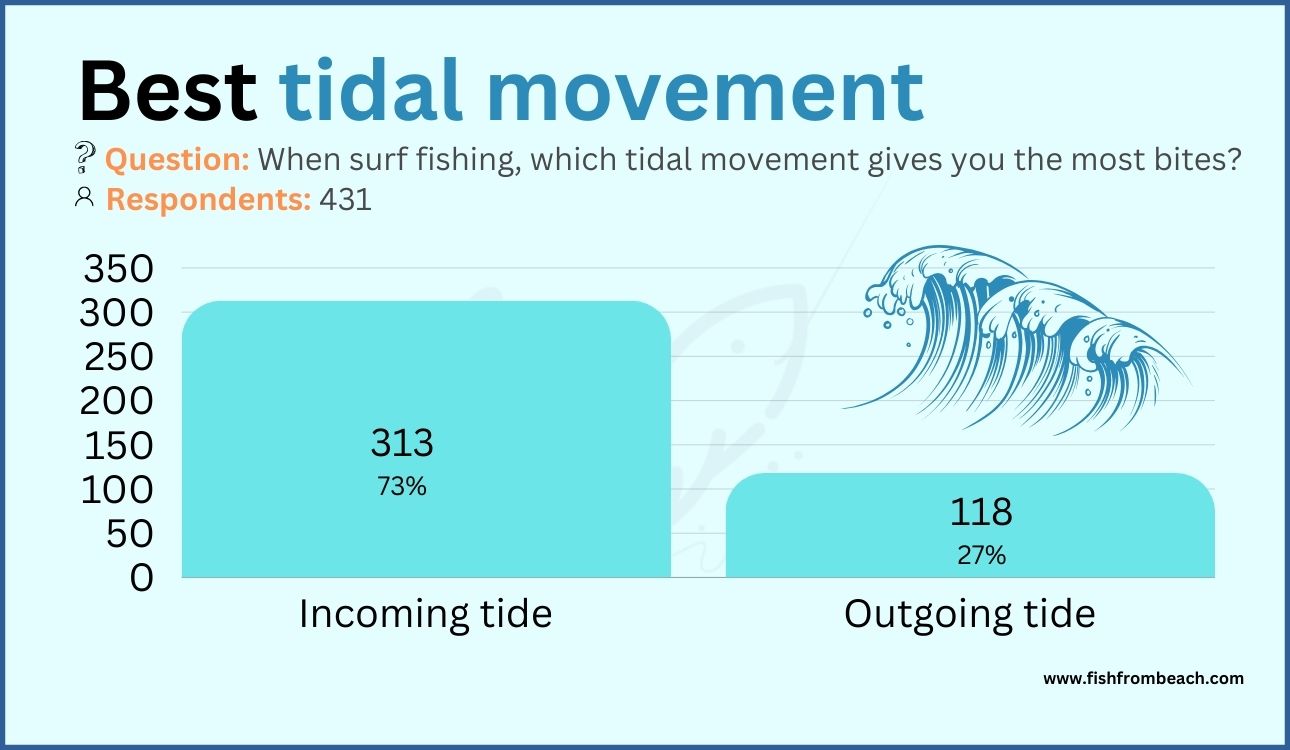 Incoming tide is more preferred by surf anglers than outgoing tide 