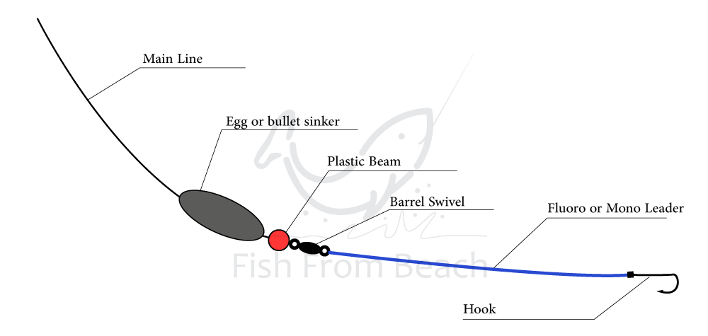 The surf fishing Carolina rig