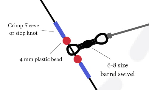 2 HOOK FLAPPER RIGS X5  HOOKS/LINE/REEL /BLACK LUGWORM/PEELER CRAB 